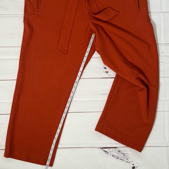 Bar III Burnt Orange Rust Tie Waist Crepe Cropped Dress Pants size 18W - Picture 4 of 7
